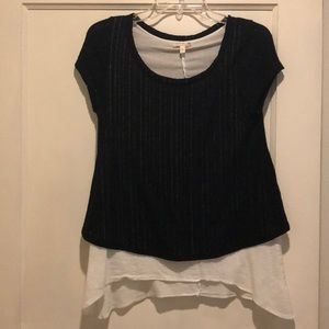 Layered Short Sleeve Blouse